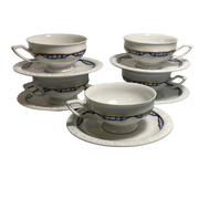 Rosenthal Group Blue & White Garland Classic Rose 5pc Tea/Coffee Cup Set Germany Classic Rose