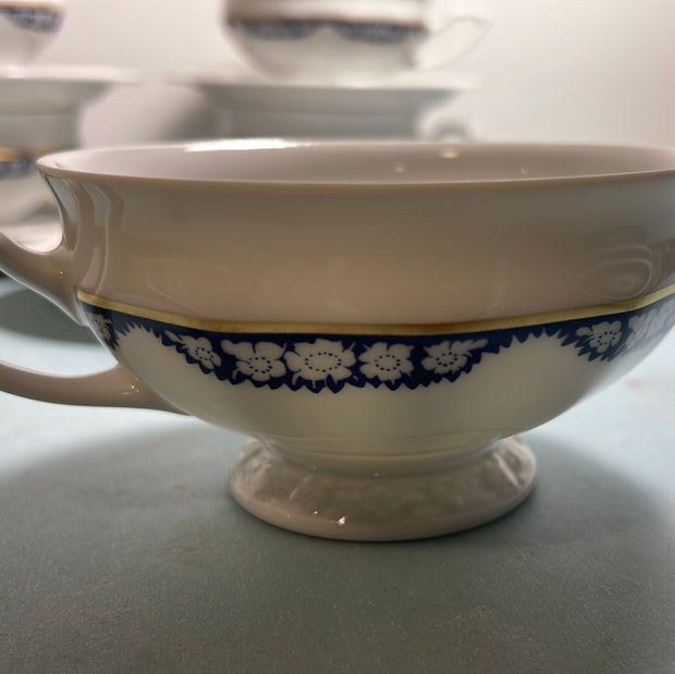 Rosenthal Group Blue & White Garland Classic Rose 5pc Tea/Coffee Cup Set Germany Classic Rose
