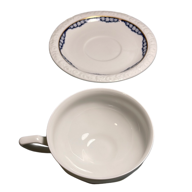 Rosenthal Group Blue & White Garland Classic Rose 5pc Tea/Coffee Cup Set Germany Classic Rose