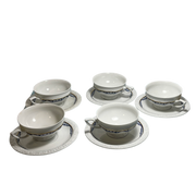 Rosenthal Group Blue & White Garland Classic Rose 5pc Tea/Coffee Cup Set Germany Classic Rose