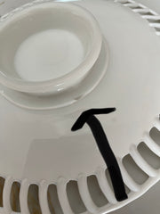 White Milk Glass Cake Short Pedestal Plate by Westmoreland