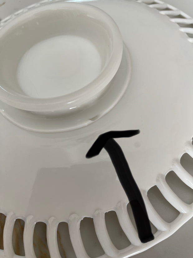White Milk Glass Cake Short Pedestal Plate by Westmoreland