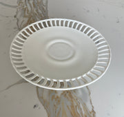 White Milk Glass Cake Short Pedestal Plate by Westmoreland