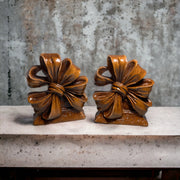 Ribbon & Bow 1940s Syroco Wood Bookends