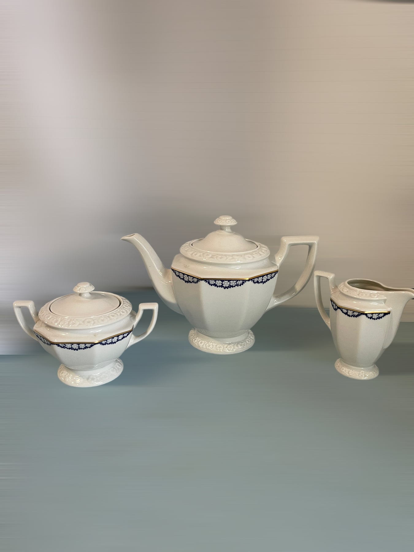 Rosenthal Group Germany Classic Rose Tea Pot w/Sugar Creamer 3pc