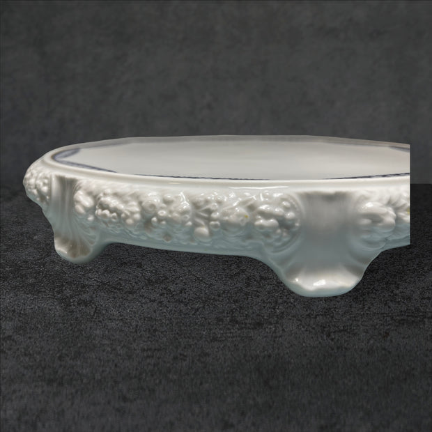 Rosenthal Group Footed Cake Plate White Blue Garland Classic Rose