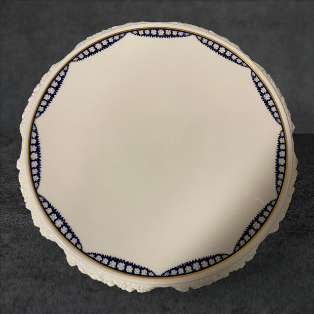 Rosenthal Group Footed Cake Plate White Blue Garland Classic Rose