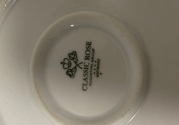 Rosenthal Group Footed Cake Plate White Blue Garland Classic Rose