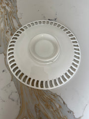 White Milk Glass Cake Short Pedestal Plate by Westmoreland