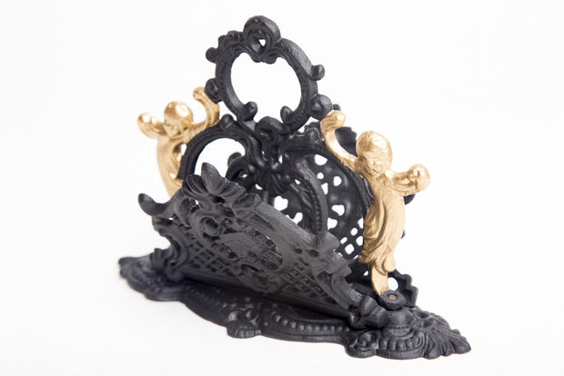 Ornate Antique Cast Iron Letter/Mail Holder