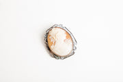 Antique Victorian Cameo Brooch, Silver Plate. Genuine 1890s