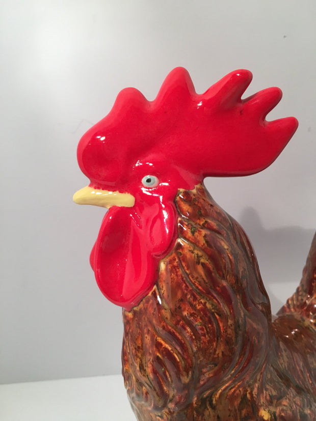 Rooster Vintage  Large Sculpture Ceramic Farmhouse