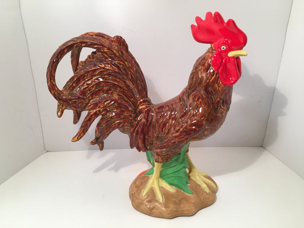 Rooster Vintage  Large Sculpture Ceramic Farmhouse