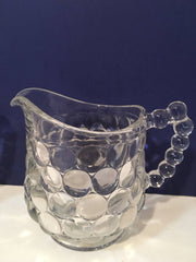 Vintage Large Bubble Glass with Handles Sugar Creamer Set