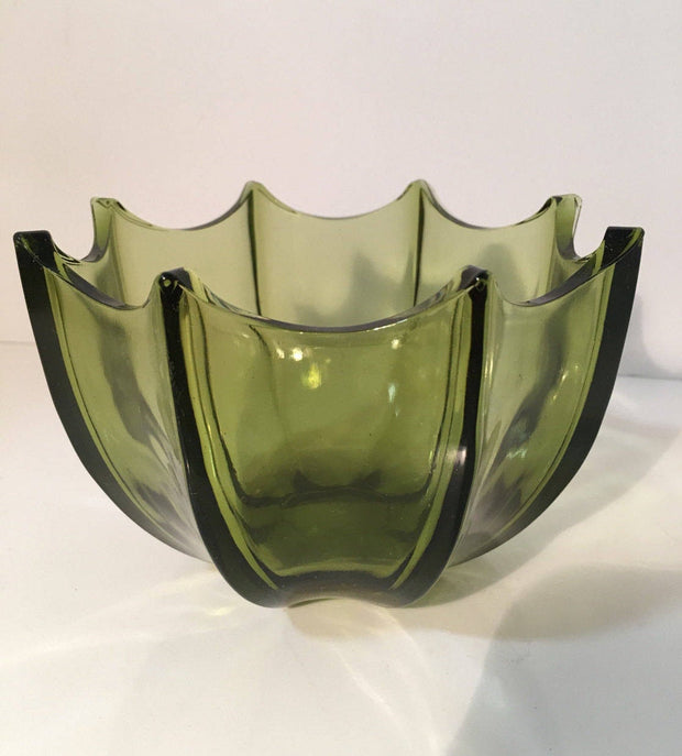 Umbrella Trinket Catch All Candy Dish Vintage Avocado Green