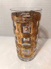 Vintage MidCentury Glasses Highball  Ice Tea 4 PC Set 1950s -60s 24Kt Gold Plated Culver Imperial Glass Sekai Ich