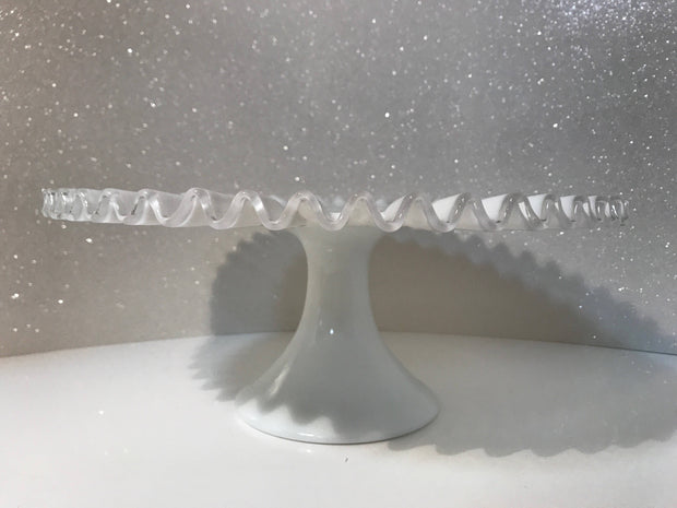 Fenton Vintage Pedestal Cake Stand/Plate Silvercrest Cottage Chic MidCentury Item#011118