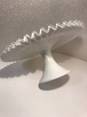 Fenton Vintage Pedestal Cake Stand/Plate Silvercrest Cottage Chic MidCentury Item#011118
