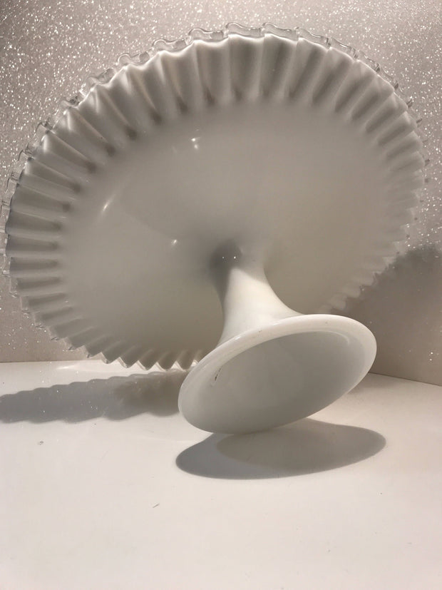 Fenton Vintage Pedestal Cake Stand/Plate Silvercrest Cottage Chic MidCentury Item#011118