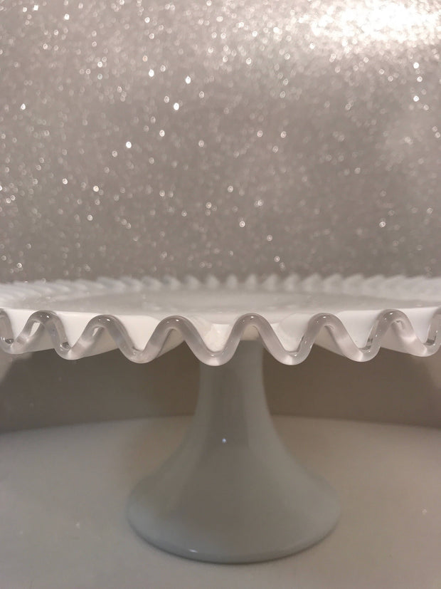 Fenton Vintage Pedestal Cake Stand/Plate Silvercrest Cottage Chic MidCentury Item#011118