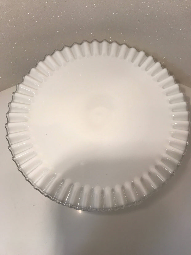 Fenton Vintage Pedestal Cake Stand/Plate Silvercrest Cottage Chic MidCentury Item#011118