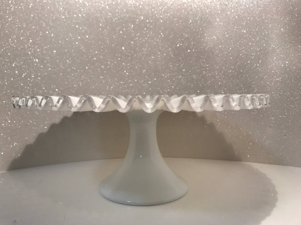 Fenton Vintage Pedestal Cake Stand/Plate Silvercrest Cottage Chic MidCentury Item#011118