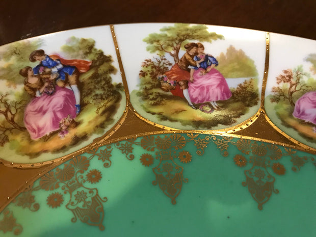 Vintage Schaller Bavaria Porcelain Fragonard Love Story 17”Platter ON SALE
