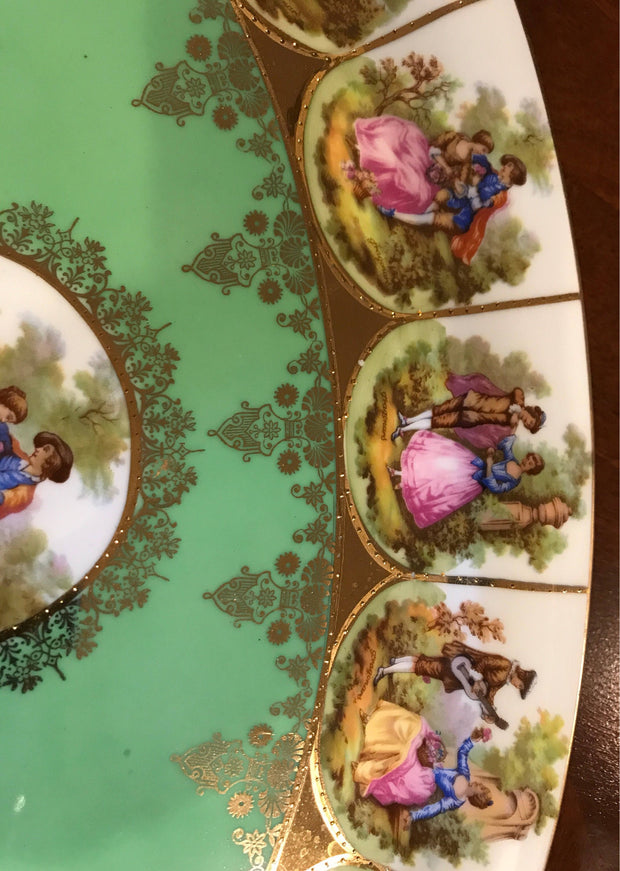 Vintage Schaller Bavaria Porcelain Fragonard Love Story 17”Platter ON SALE