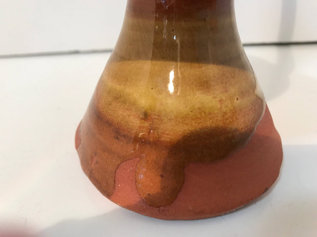Tuscan Candlestick Glazed Pottery Clay Home Decor Rustic Accent Piece Kitchen Vintage