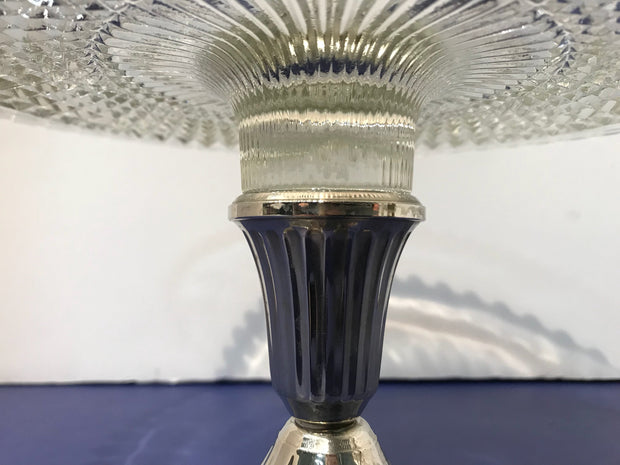 Nickel Silver & Crystal Cake Stand by Dughin Halloware