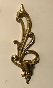 Syroco Vintage   Sconce Set 1950s Syroco Wood Handpainted Hollywood Regengy Gold