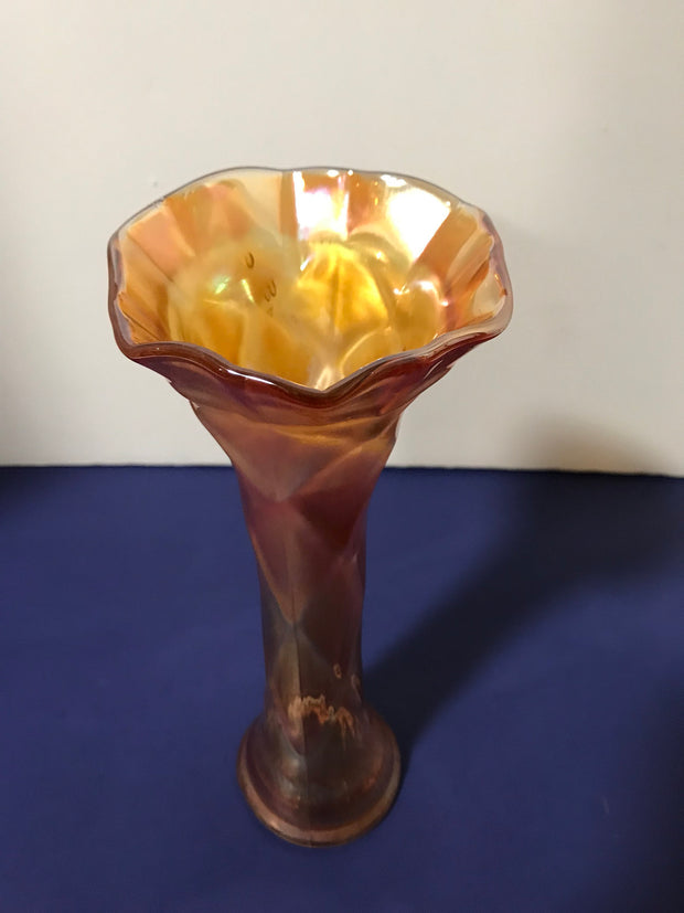 Marigold Carnival Glass Vase Northwood Antique