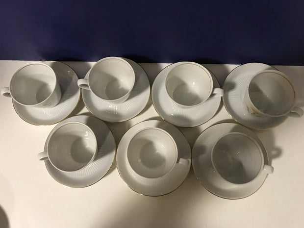 Espresso Cups & Saucers Flora by Scandinavian Vintage Hackefors 1960s 7pc Set