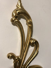 Syroco Vintage   Sconce Set 1950s Syroco Wood Handpainted Hollywood Regengy Gold