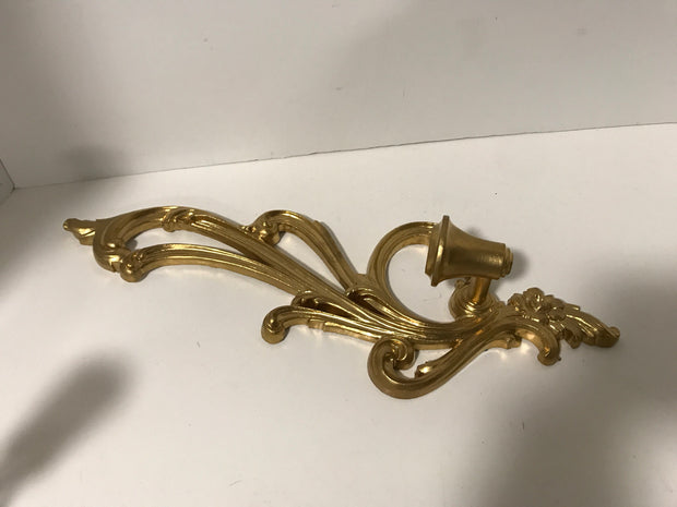 Syroco Vintage   Sconce Set 1950s Syroco Wood Handpainted Hollywood Regengy Gold