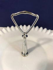 Fenton Vintage Silvercrest Large Plate with Handle Cookies Cupcakes Cottage Chic Ruffled edge