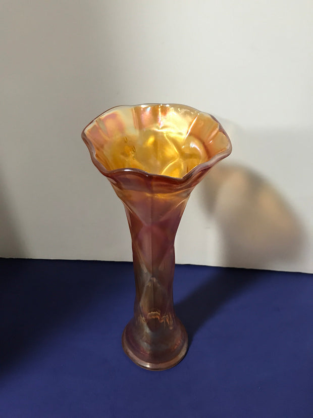 Marigold Carnival Glass Vase Northwood Antique