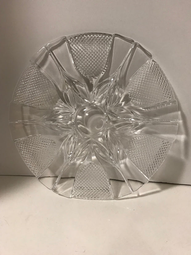 Clear Depression Glass Extra Large Pressed Glass Center Flower Pattern Plate