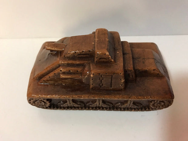 WWII SYROCO WOOD Army Tank Figure 1940s Vintage Rare Vintage