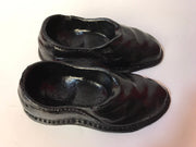 Syroco Wood Figurine   Pair of Mens Shoes/Slippers Hand painted Black 1940s  5 1/4&quot; x 4 1/2&quot; Collectible