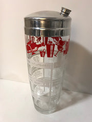 Vintage Cocktail  Shaker Chrome & Glass Barware Drink Shaker Drink Mixer