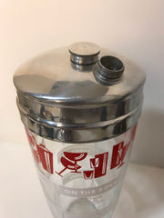 Vintage Cocktail  Shaker Chrome & Glass Barware Drink Shaker Drink Mixer