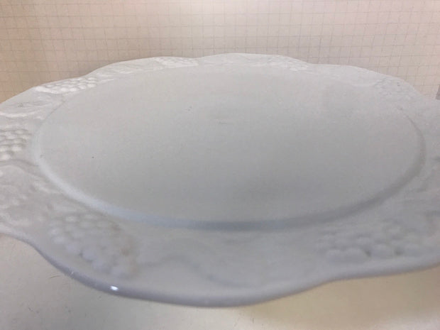 Vintage White Milk Glass Cake Stand Original 1950s Cottage Chic Wedding Home Decor  Indiana Glass Co Colony Harvest #4248