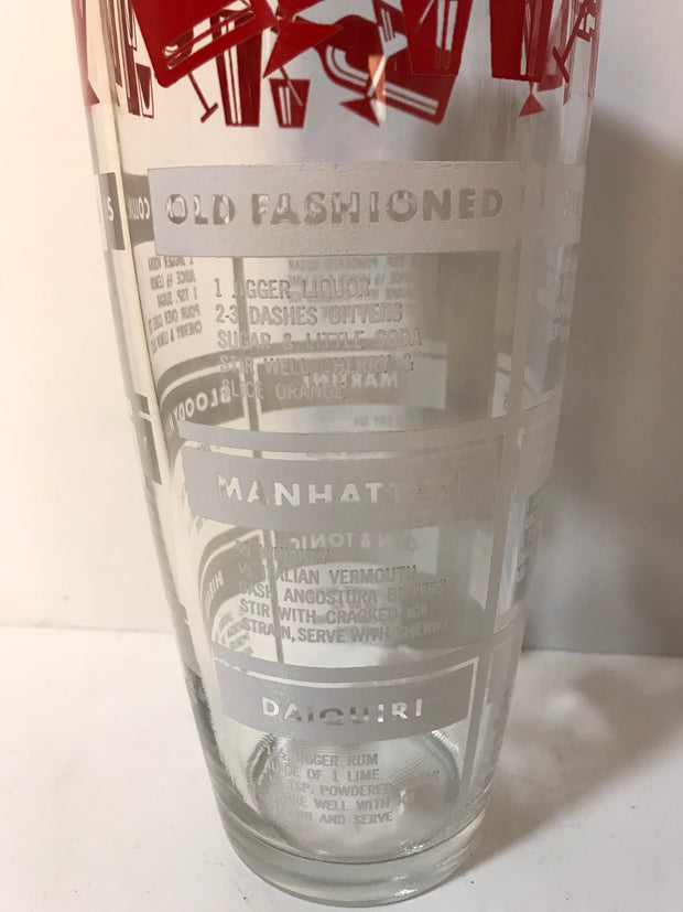 Vintage Cocktail  Shaker Chrome & Glass Barware Drink Shaker Drink Mixer