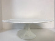 Vintage White Milk Glass Cake Stand Original 1950s Cottage Chic Wedding Home Decor  Indiana Glass Co Colony Harvest #4248