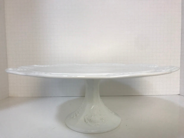 Vintage White Milk Glass Cake Stand Original 1950s Cottage Chic Wedding Home Decor  Indiana Glass Co Colony Harvest #4248