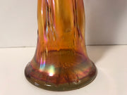 Marigold Carnival Glass Vase by Imperial Glass Bullseye Swung or Tree Trunk Style Antique 1909-1930