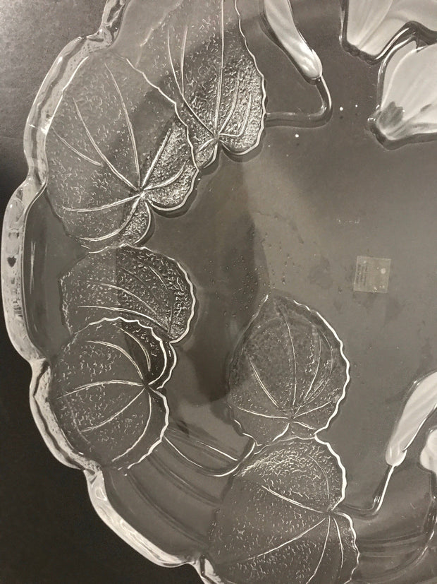 Fifth Avenue Crystal Japan Vintage Large Round Platter Leaf and Tulip Motif