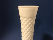 Hoosier Vintage Milk Glass Bud Vase Cottage Chic Diamond Quilt