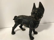 Cast Iron Boston Terrier Antique Large Hubley Original Figurine Doorstop or Fireside piece